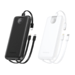 Foneng (PX106) 10000mAh 22.5W Fast Charging Portable Power Bank with Built-In 3 Cables - Black