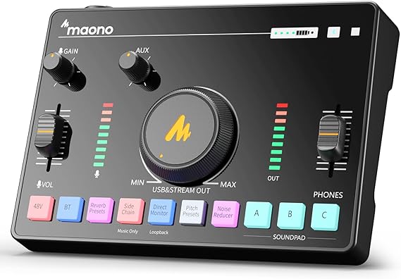 C2-Maonocaster-AMC2-NEO-One-Stop-Streaming-Audio-Mixer-Sound-Card.jpeg Maonocaster AMC2 NEO One-Stop Streaming Audio Mixer & Sound Card - Image 1