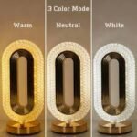 V Crystal Table Lamp - 3 Modes USB Rechargeable Luxury Design - Image 4