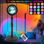 USB Sunset Lamp Projector LED Night Light – Rainbow Color Sun Atmosphere - Image 4