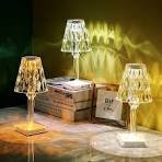V Crystal Table Lamp - 3 Modes USB Rechargeable Luxury Design - Image 3