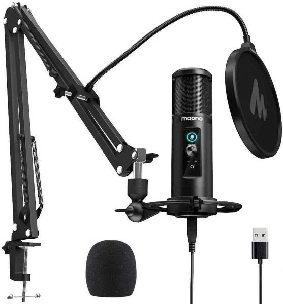 maono-au-pm422-192khz24bit-professional-cardioid-condenser-mic-with-touch-mute-button-and-mic-in-bd-at-bdshopcom.jpg Maono AU-PM422 USB Microphone Podcast Zero Latency Monitoring - Image 1