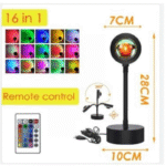 USB Sunset Lamp Projector LED Night Light – Rainbow Color Sun Atmosphere