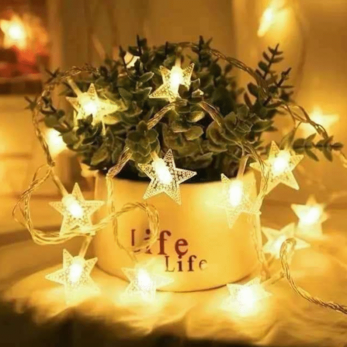 Star-Shaped LED String Lights - Image 1