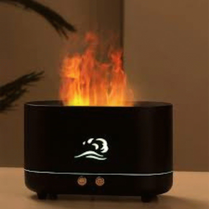 Flame Effect Air Humidifier – LED Aroma Diffuser with Fire Simulation - Image 1