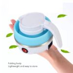 Travel Folding Electric Kettle Stainless Steel Heating Plate Fast Boiling Food Grade Silicone Folding Design Collapsible Portable Foldable Boil Dry Protection Home & Office Use 600ml - Image 2