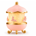 Bunny Carousel Night Light Projector with Music, Rechargeable LED Star Sky Lamp