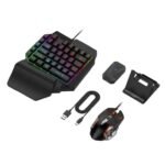 Mk500 5-in-1 Gaming Keyboard & Mouse Combo with Converter & Phone Holder