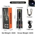 Sanford High Power Super Bright Flashlight – Slide Zoom White Laser LED Edition - Image 2