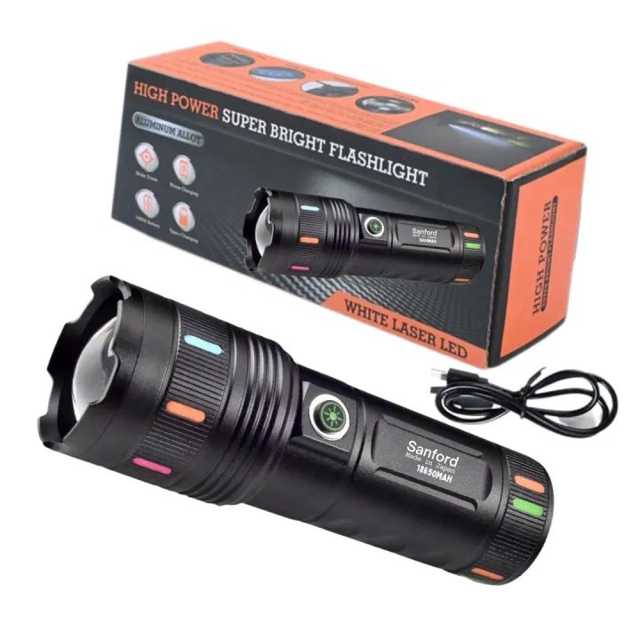 img_2952 Sanford High Power Super Bright Flashlight – Slide Zoom White Laser LED Edition - Image 1