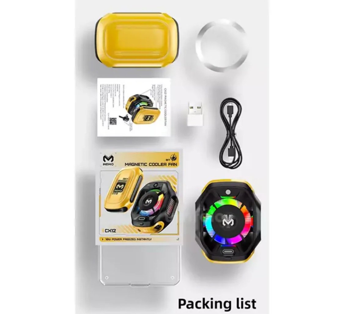 img_3023 MEMO CX12 10W Magnetic Mobile Phone Cooler – Wireless Peltier Gaming Fan with RGB Light - Image 1