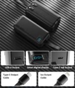 Ven-Dens VD-PB062 50000mAh Power Bank – Digital Display with Built-in Type-C & Lightning Cables - Image 2
