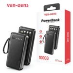 Ven-Dens VD-PB062 20000mAh Power Bank – Digital Display with Built-in Type-C & Lightning Cables