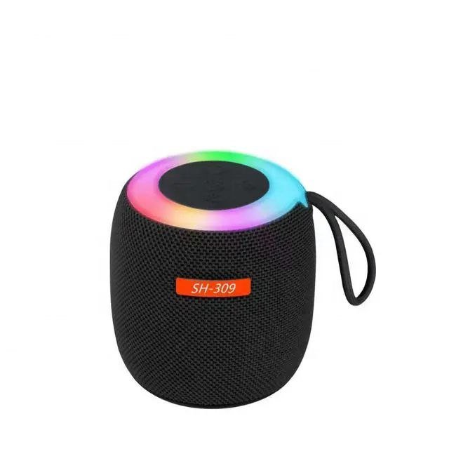 product-1-68 SH-309 Mini Wireless Mini Handsfree Outdoor Portable Fabric Subwoofer Sound System Speaker with Colorful RGB Night Light - Image 1