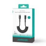 Joyroom (SA38-CC3) Easy-Travel Series 60W Coiled Fast Charging Data Cable for Car (Type-C to Lightning) 1.5m-Black
