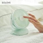 SOLOVE F3 Hot Selling Wind Speed Adjustment 1200mah Rechargeable USB Desktop Mini Electric Fan - Image 2
