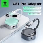 Plextone GS1 Pro, a 2-in-1 USB-C to 3.5mm audio and charging adapter designed for mobile gaming - Image 2