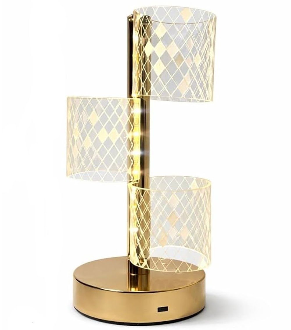 product-1-58 3- tier cylindrical meshrechargable Led table lamp - Image 1