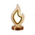flame-shaped crystal table lamp